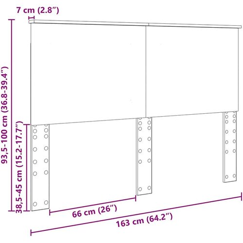  Uzglavlje s uzglavljem Dimljeni hrast 160 cm Konstruirano drvo Slike