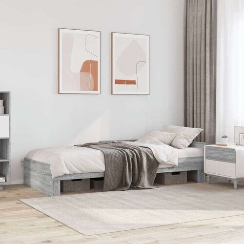 VidaXL Okvir za krevet boja hrasta 90x190 cm od konstruiranog drva Slike