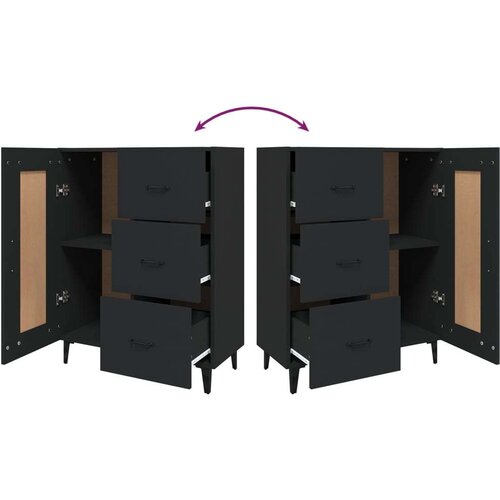  Komoda crna 69 5 x 34 x 90 cm od konstruiranog drva Slike