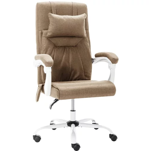  Masažna uredska stolica od tkanine smeđe-siva