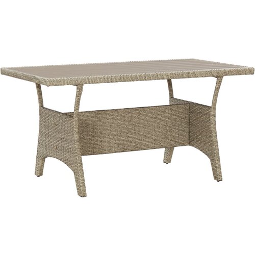 vidaXL vrtna miza siva 120x70x66 cm poli ratan Cene