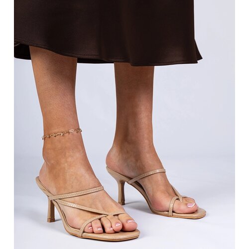 Gemre Beige elegant heeled mules Kapilon Cene