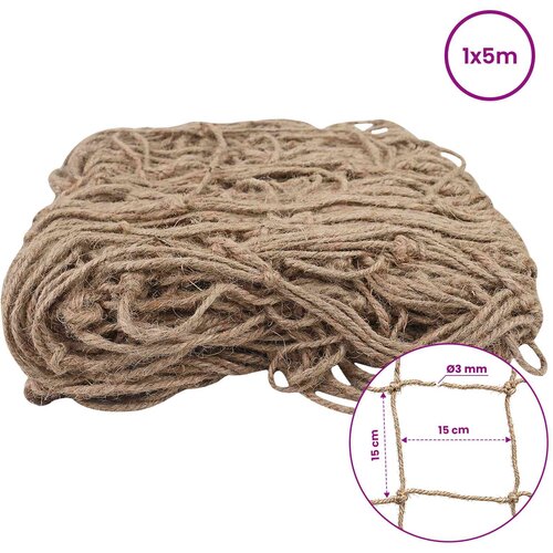  Mreža za potporu biljaka od jute Prirodna 1 x 5 m 100% Jut Slike