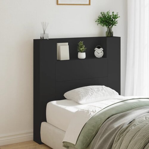 vidaXL Ormarić za uzglavlje s LED svjetlima crni 100 x 16 5 x 103 5 cm Cijene