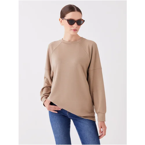 LC Waikiki Women's Crew Neck Straight Long Sleeve Oversized Sweatshirt.