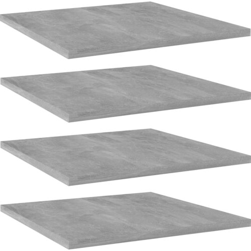 VidaXL Dodatne police za omaro 4 kosi betonsko sive 40x40x1,5 cm Slike