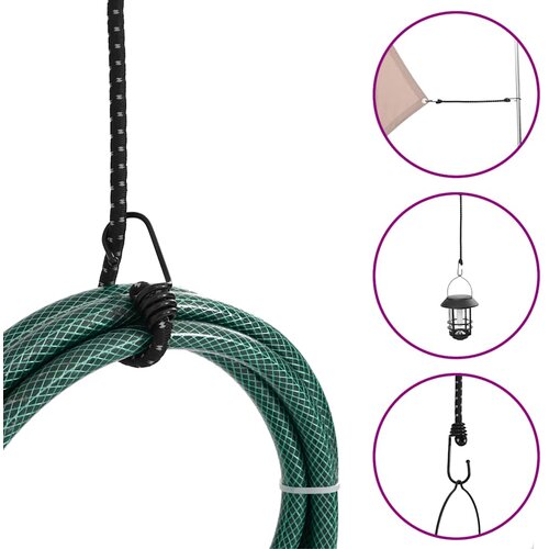 VidaXL Užad za bungee s reflektirajućim prugama i kukama 25 kom 100 cm Slike