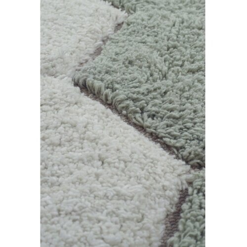Lorena Canals Svetlo zelena pralna/ročno tkana bombažna okrogla preproga &amp;oslash; 140 cm Honeycomb Blue Sage &amp;ndash; Slike