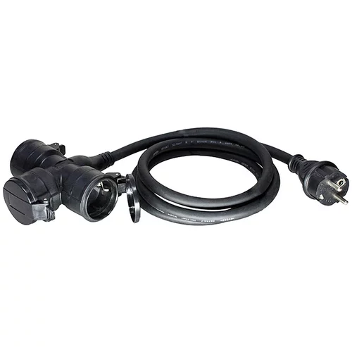  gumeni produžni kabel (0,5 m, crne boje, H07RN-F3G1,5)