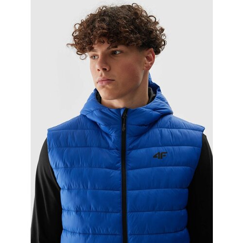 4f Men's down vest with synthetic down filling - cobalt Cene