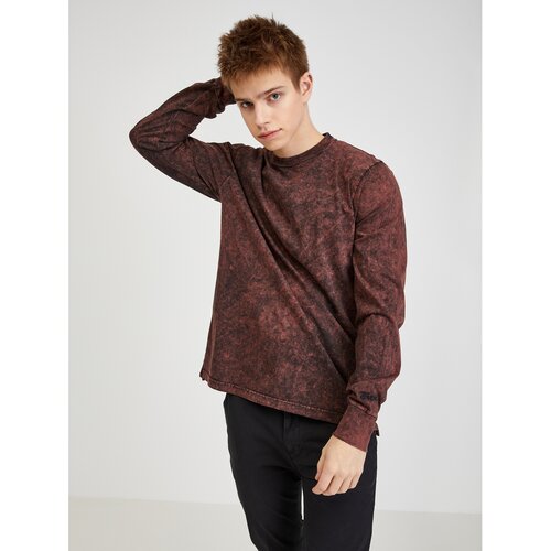 Diesel Burgundy Men&amp;#039;s Patterned Long Sleeve T-Shirt - Men Slike