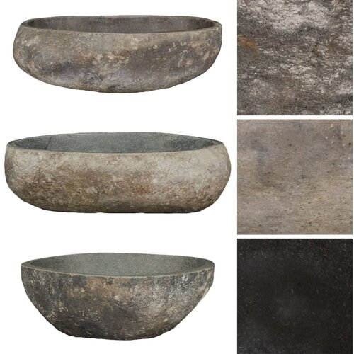 Maison Chic Umivalnik - Kopalna umivalnik - Lavabo iz rečnega kamna ovalen (45-53)x(34-41) cm, (21669682) Cene