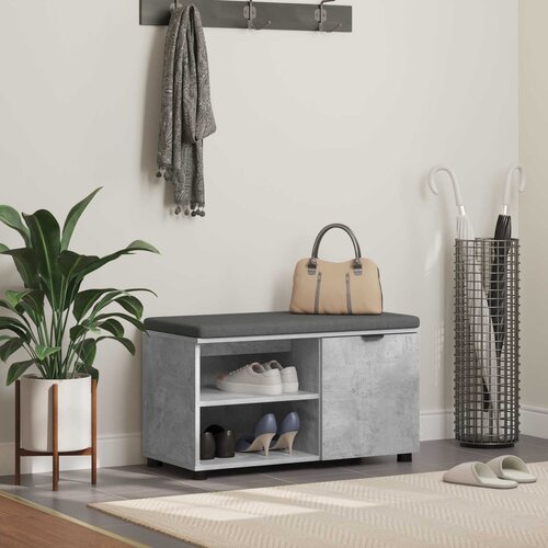  Klupa za hodnik s jastukom Betonsko Siva 80 x 38 x 46 cm Cijene