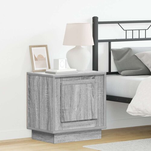  Noćni ormarić s LED svjetlima Siva Sonoma 44x34 5x45 cm Slike