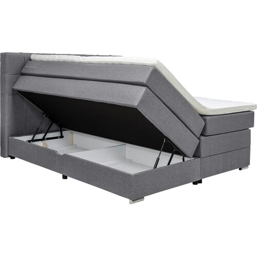 CARRYHOME POSTELJA BOXSPRING 160 cm x 200 cm , tekstil siva Slike