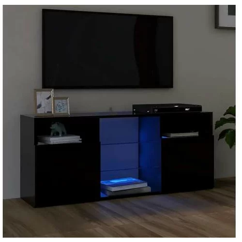  TV omarica z LED lučkami črna 120x30x50 cm