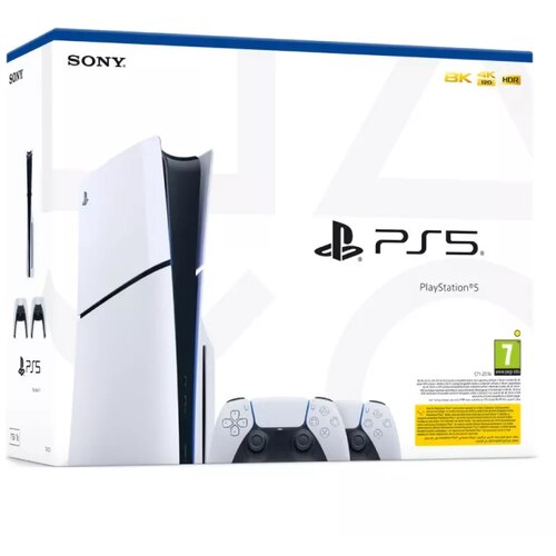 Sony PS5 Slim 1TB + PS5 Dualsense Wireless Controller White Cene