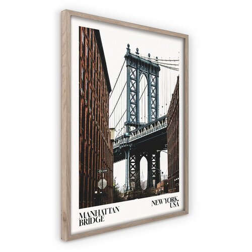 Styler Tiskana slika s okvirom 50x70 cm NY Bridge &amp;ndash; Slike