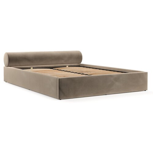 Maison de R&amp;ecirc;ve Svjetlo smeđi tapecirani bračni krevet s prostorom za odlaganje s podnicom 140x200 cm Solvo &amp;ndash; Slike