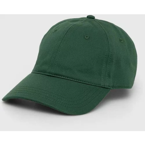Lacoste Pamučna kapa sa šiltom boja: zelena, bez uzorka