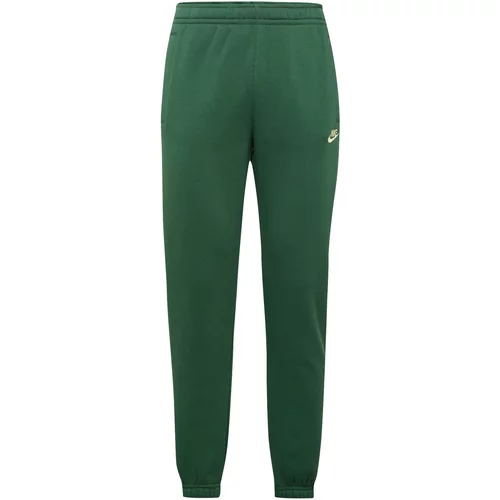 Nike Sportswear Hlače 'CLUB FLEECE' rumena / temno zelena