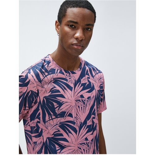 Koton Leaf-printed T-Shirt, Crew Neck, Slim Fit, Short Sleeves Slike