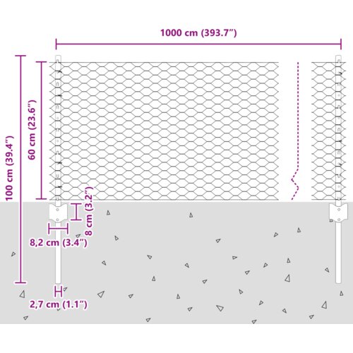  Stupovi ograde 5 kom U-kanal siva 60 cm čelik Slike