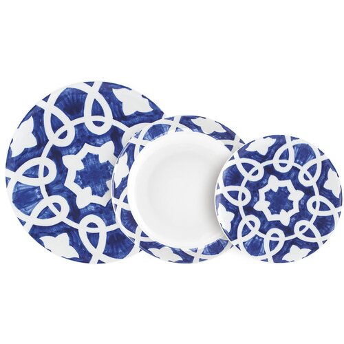 Villa Altachiara 18-delni komplet modrega in belega porcelana Vietri Cene