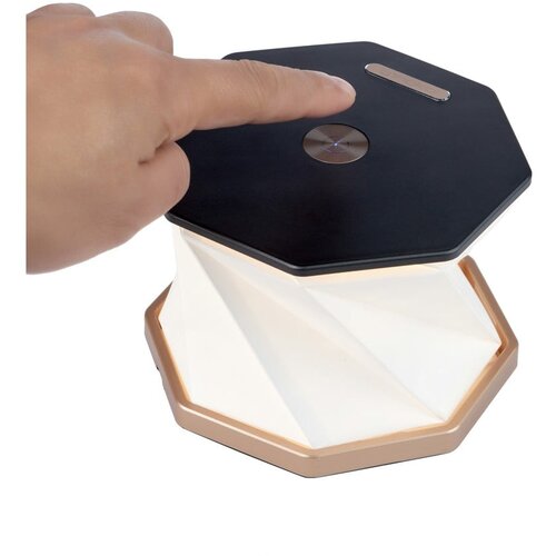 Gingko Črna LED namizna svetilka (vi&amp;scaron;ina 18 cm) Twist Hexagon &amp;ndash; Slike