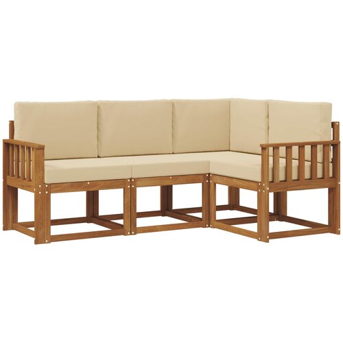  Set vanjskih sofa 4 kom. Prirodna i bež Smeđa 187,5 x 128,5 x 73 cm Slike