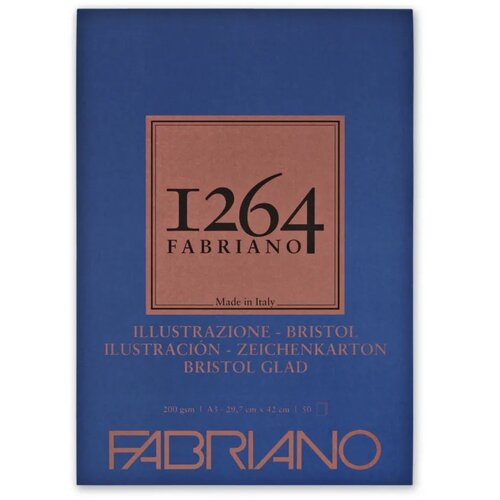 Fabriano blok 1264 bristol 29,7x42 (A3) 200g 50l ljepljen na vrhu 19100655 Cijene