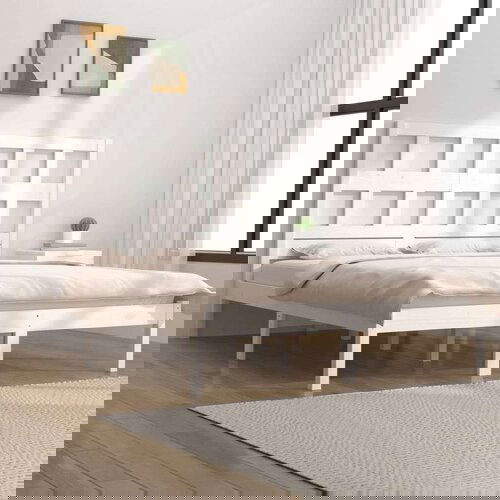  Posteljni okvir bel iz trdne borovine 140x200 cm, (20645512) Slike