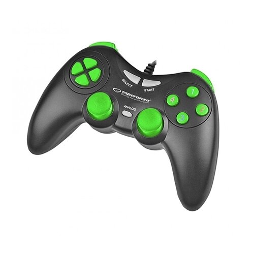 Game Pad ESPERANZA FIGHTER, vibration, PC, USB, black/green, EGG105KG Slike