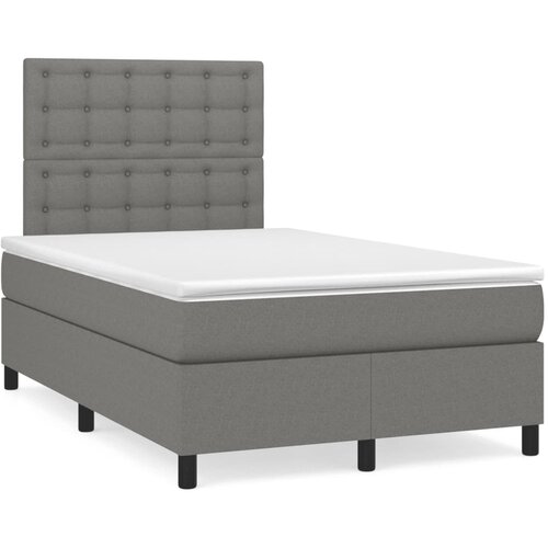 vidaXL Box spring postelja z vzmetnico temno siva 120x190 cm blago Cene