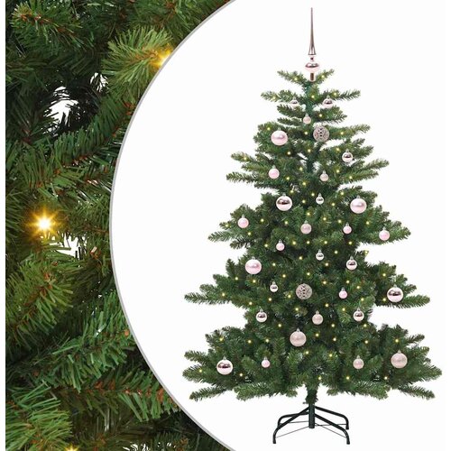 Umjetno božićno drvce s nogom Zelena 150 cm PVC i čelik Slike