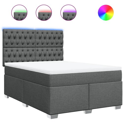 Maison Chic Box spring postelja - Vzmetna postelja z vzmetnico temno siva 140x200 cm blago SL18244, (21894294) Cene