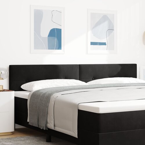 vidaXL Naslon za glavu s gumbićima, crna, 200 cm, pliš Cijene