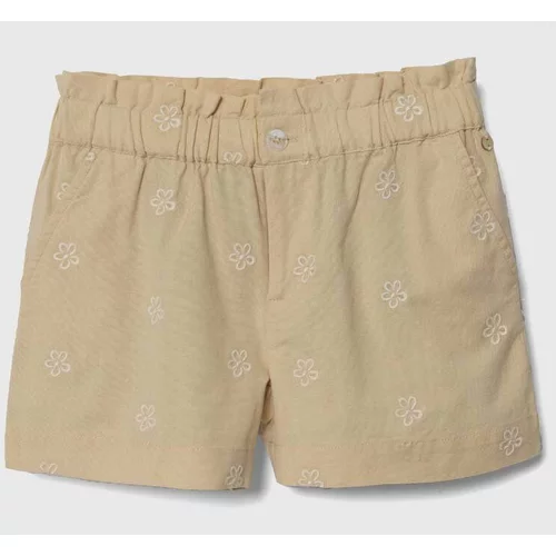 Zippy Dječje kratke hlače s dodatkom lana boja: bež, s aplikacijom, podesivi struk