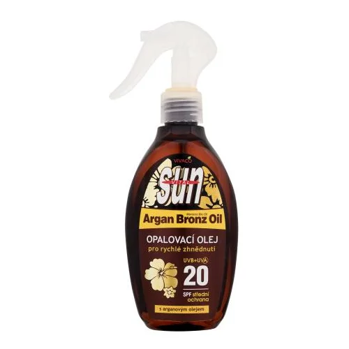 Vivaco Sun Argan Bronz Suntan Oil SPF20 ulje za zaštitu od sunca s arganovim uljem 200 ml