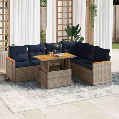 vidaXL 7-dijelni set vrtnih sofa sivi od poliratana Cijene