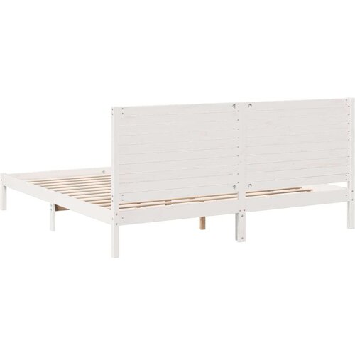 VidaXL Dugi okvir kreveta bez madraca bijeli 180 x 220 cm masivno drvo Slike