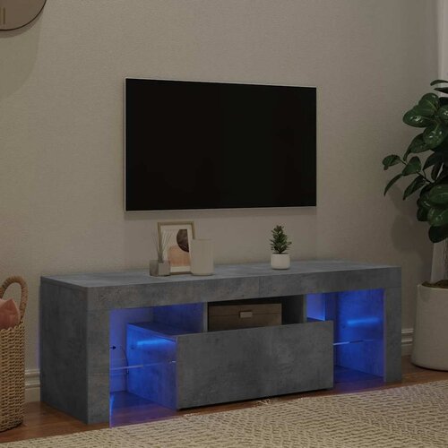 TV ormarić s LED svjetlima siva boja betona 120 x 35 x 40 cm Cijene