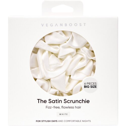  Satenaste Scrunchie gumice za lase - Big Size - bela Cene