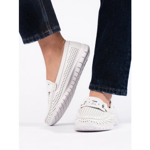 GOODIN Women's openwork moccasins white Cijene