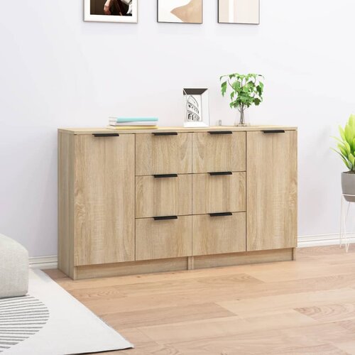 VidaXL Komoda 2kom boja hrasta sonome 60x30x70cm od konstruiranog drva Slike