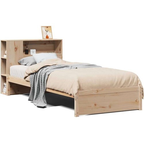 VidaXL Krevet s regalom za knjige bez madraca 75x190 cm borovina Slike