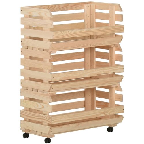 vidaXL Voziček za zelenjavo 57x30x80 cm trdna borovina Cene
