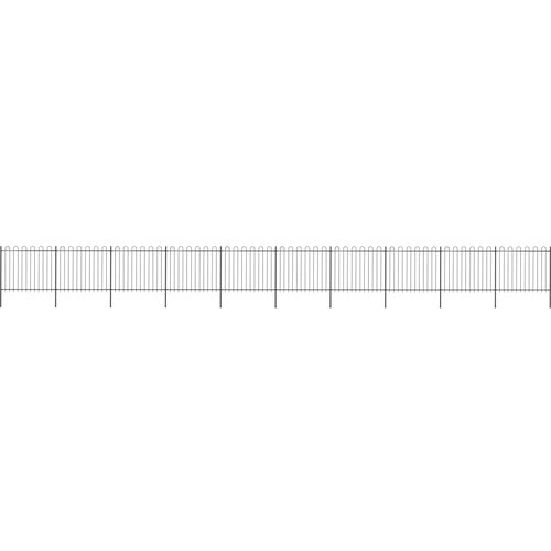 vidaXL Vrtna ograda s obručem na vrhu Čelik 1781 5 x 150 cm Crna - Crna 1 1781.5 cm 150 cm Cijene