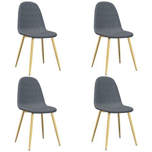 Maison Chic Jedilni stoli - Vzorci stoli 4 kosi temno siv žamet A966, (22031840) Slike