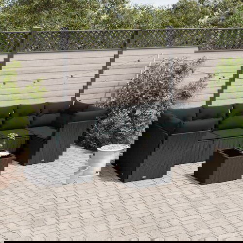 vidaXL 8-dijelni set vrtnih sofa od poliratana s jastucima crni Cijene